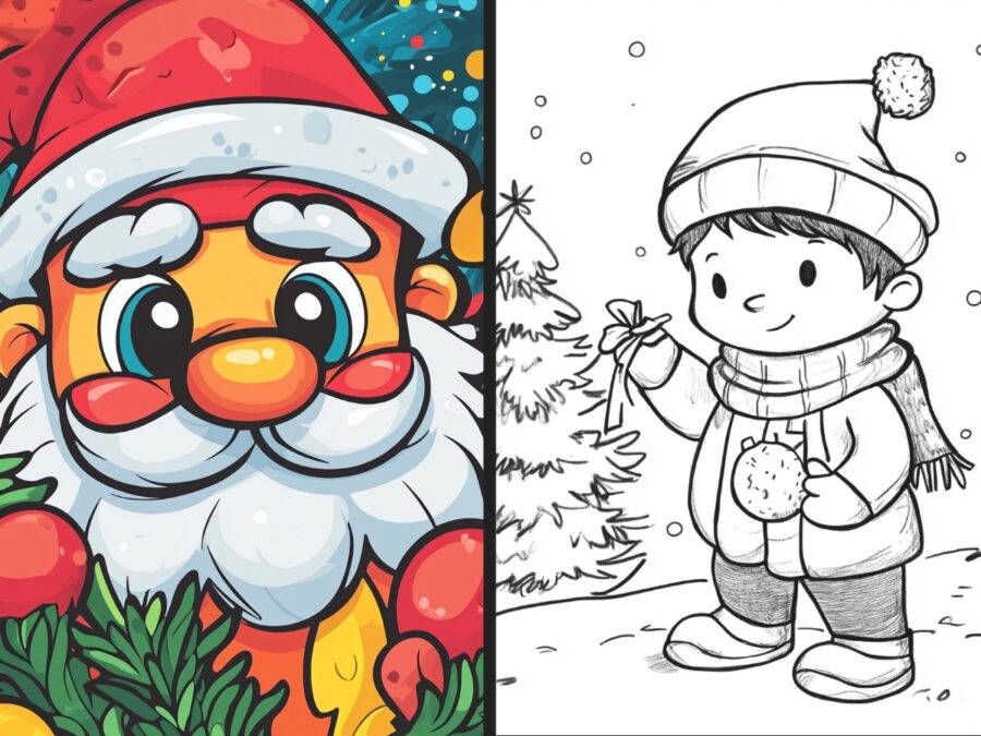 christmas cupcake coloring pages for Kids