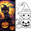 mini halloween coloring pages for Teens