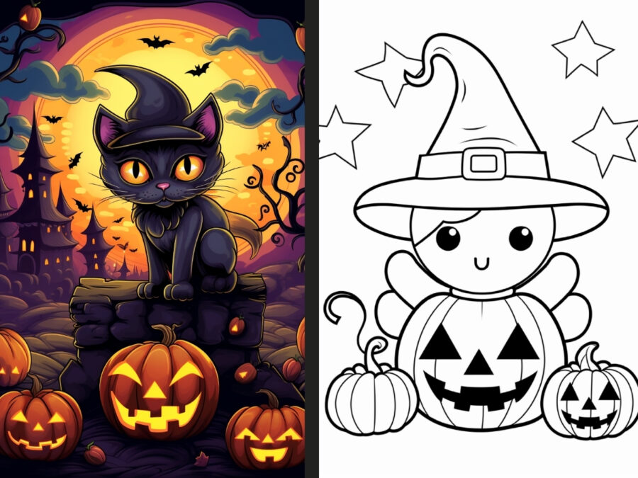 mini halloween coloring pages for Teens