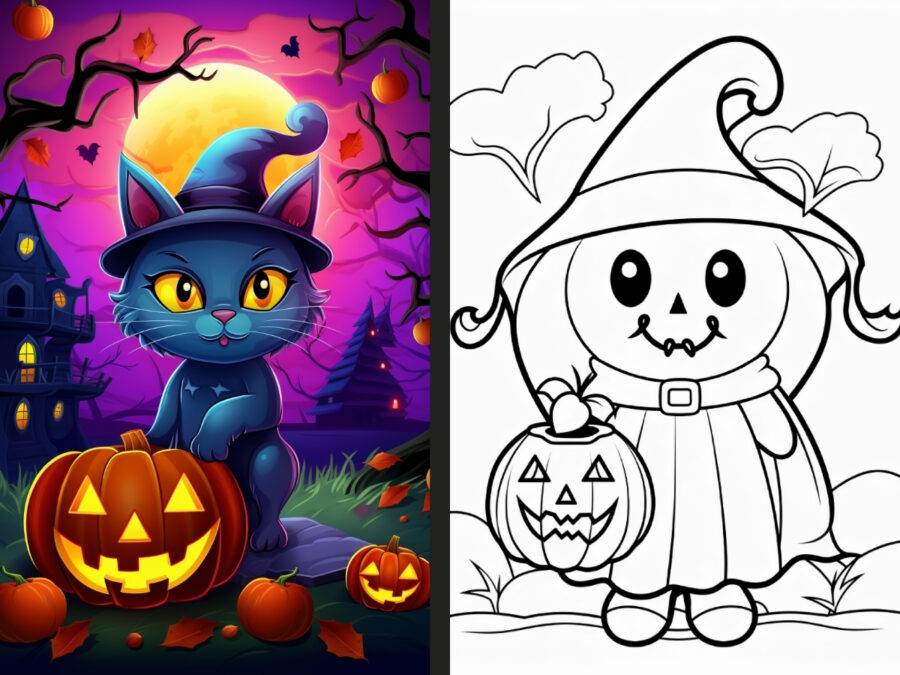 halloween cow coloring pages for Adults