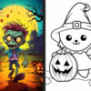 horror halloween coloring pages for Kids