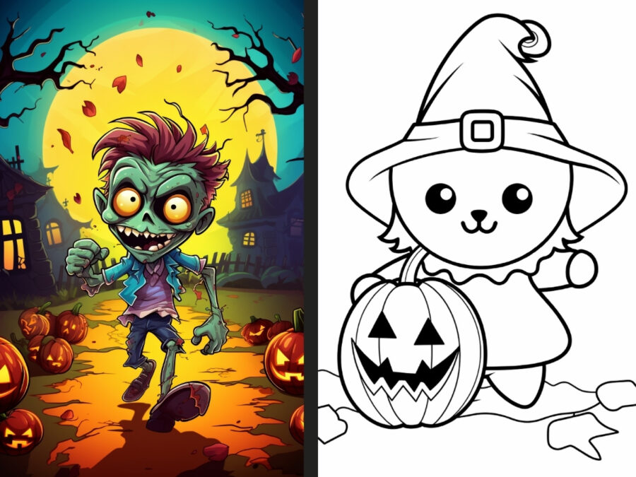 horror halloween coloring pages for Kids