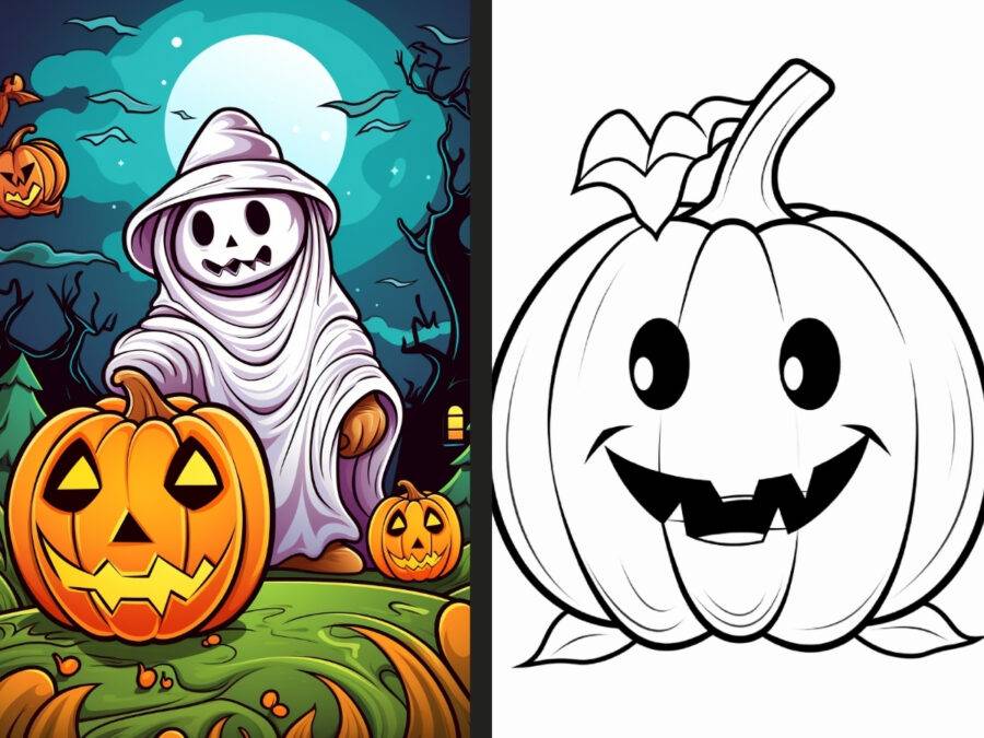 anime halloween coloring pages for Boys