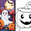 cute halloween coloring pages for Kids