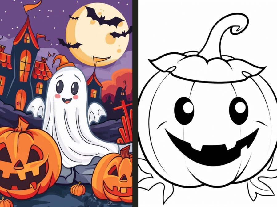 cute halloween coloring pages for Kids