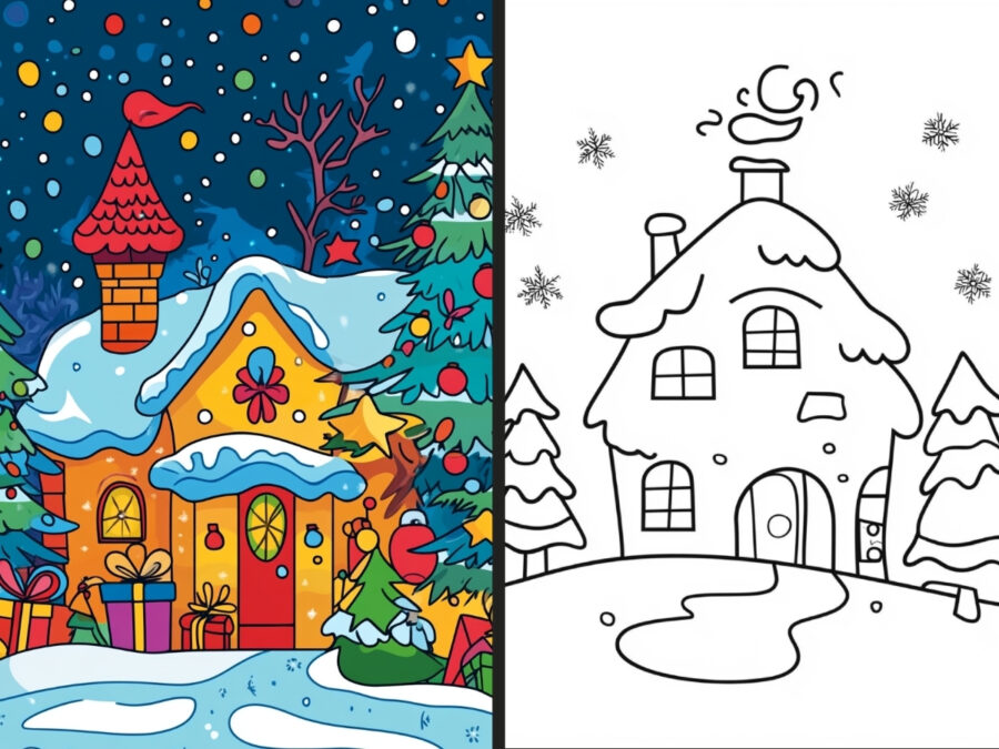 christmas pooh bear coloring pages for Kids