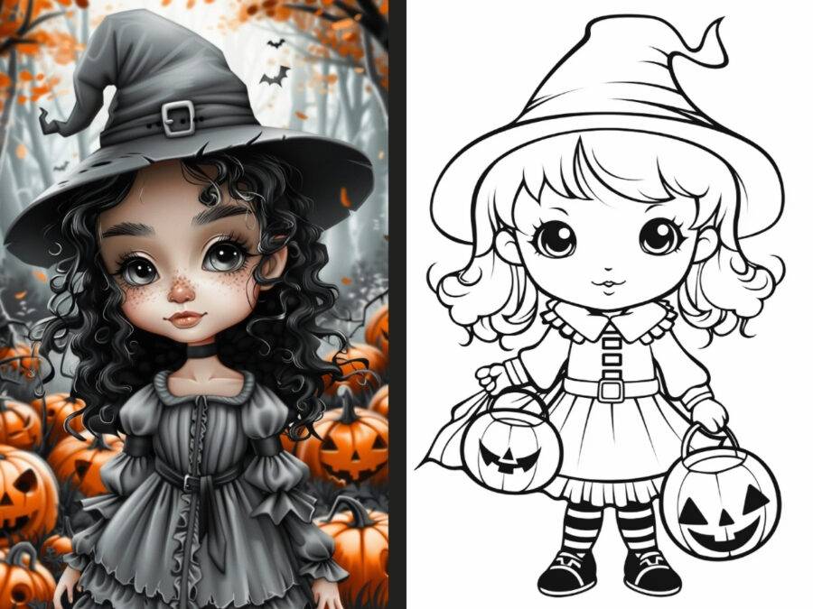 halloween cupcake coloring pages for Adults