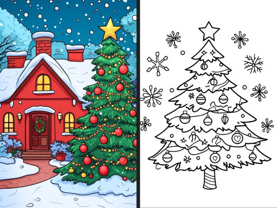 christmas cupcake coloring pages for Adults