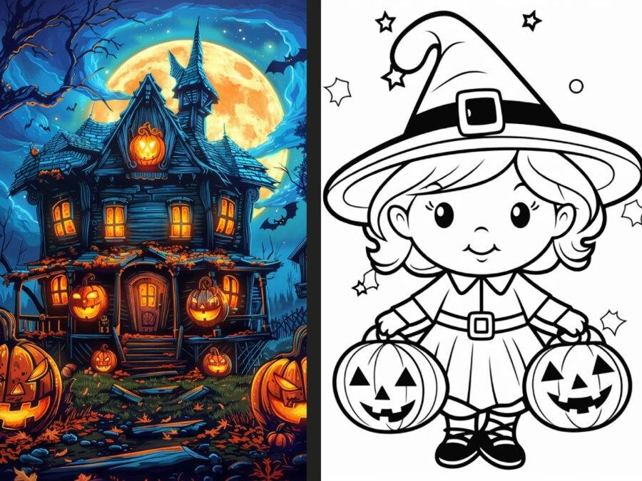 Halloween coloring pages for Adults