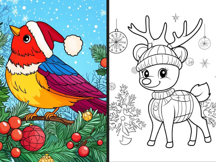 barbie christmas coloring pages for Kids