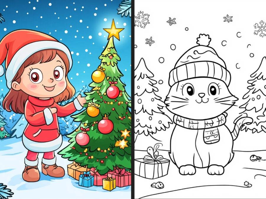 christmas tree coloring pages for Boys