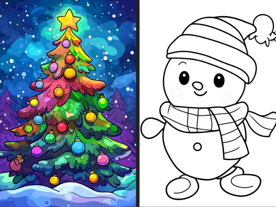 christmas snow globe coloring pages for Adults