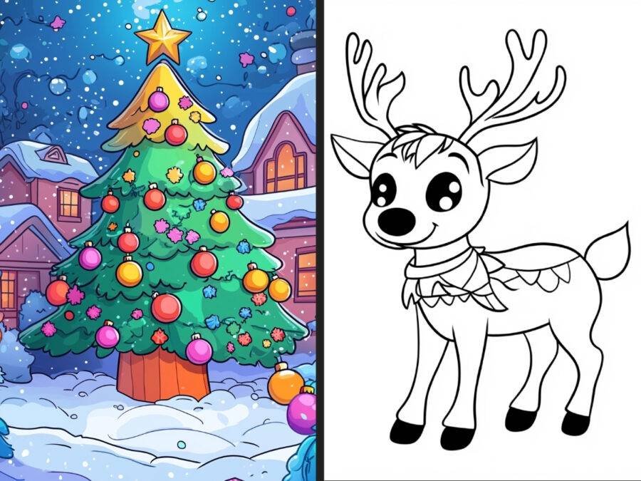 christmas holiday coloring pages for Adults