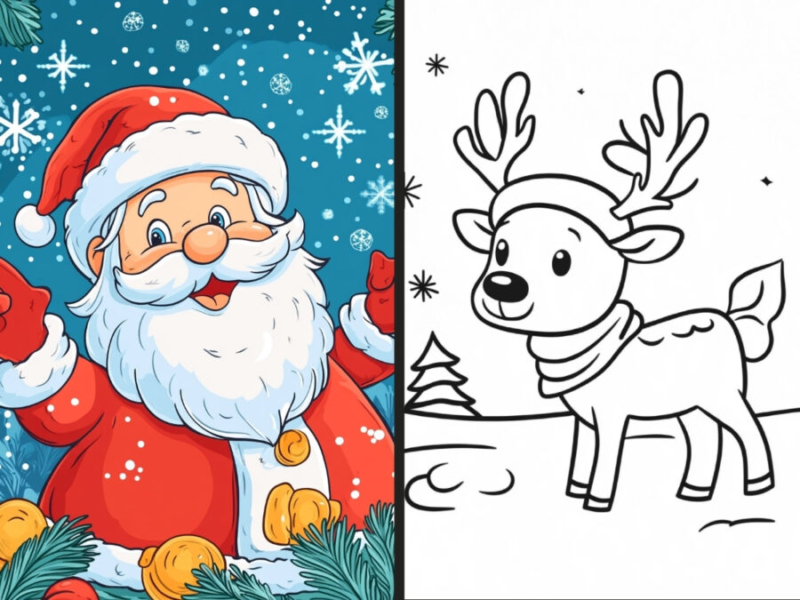 christmas lights coloring pages for Girls