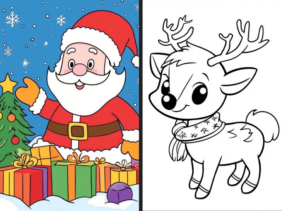 christmas reindeer coloring pages for Boys