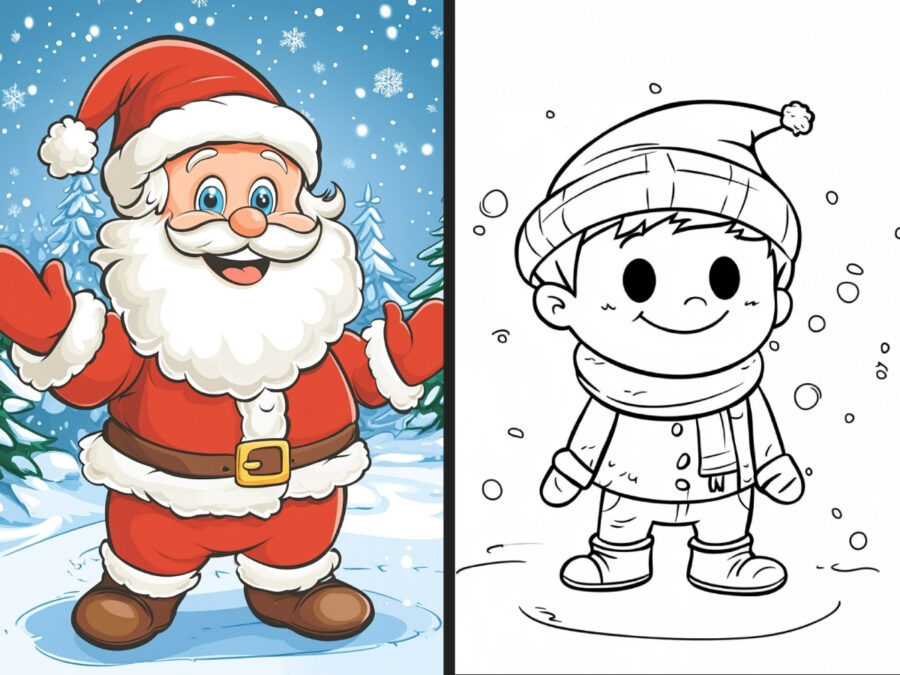 christmas santa claus coloring pages for Boys