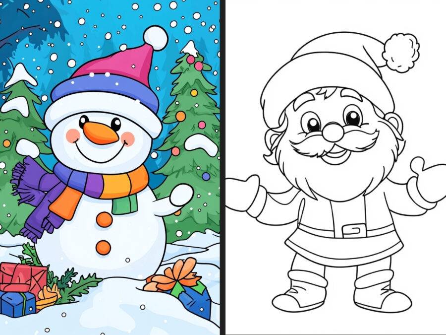 christmas pajamas coloring pages for Adults