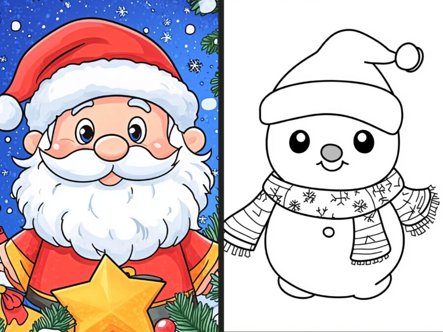 christmas snow globe coloring pages for Kids