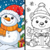 christmas bunny coloring pages for Kids