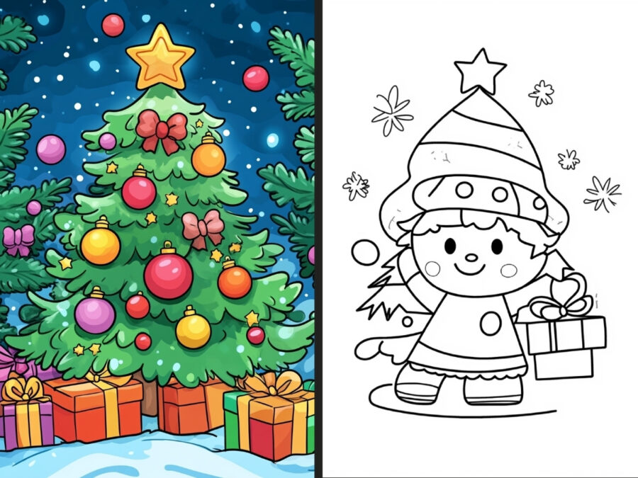 christmas snow globe coloring pages for Girls